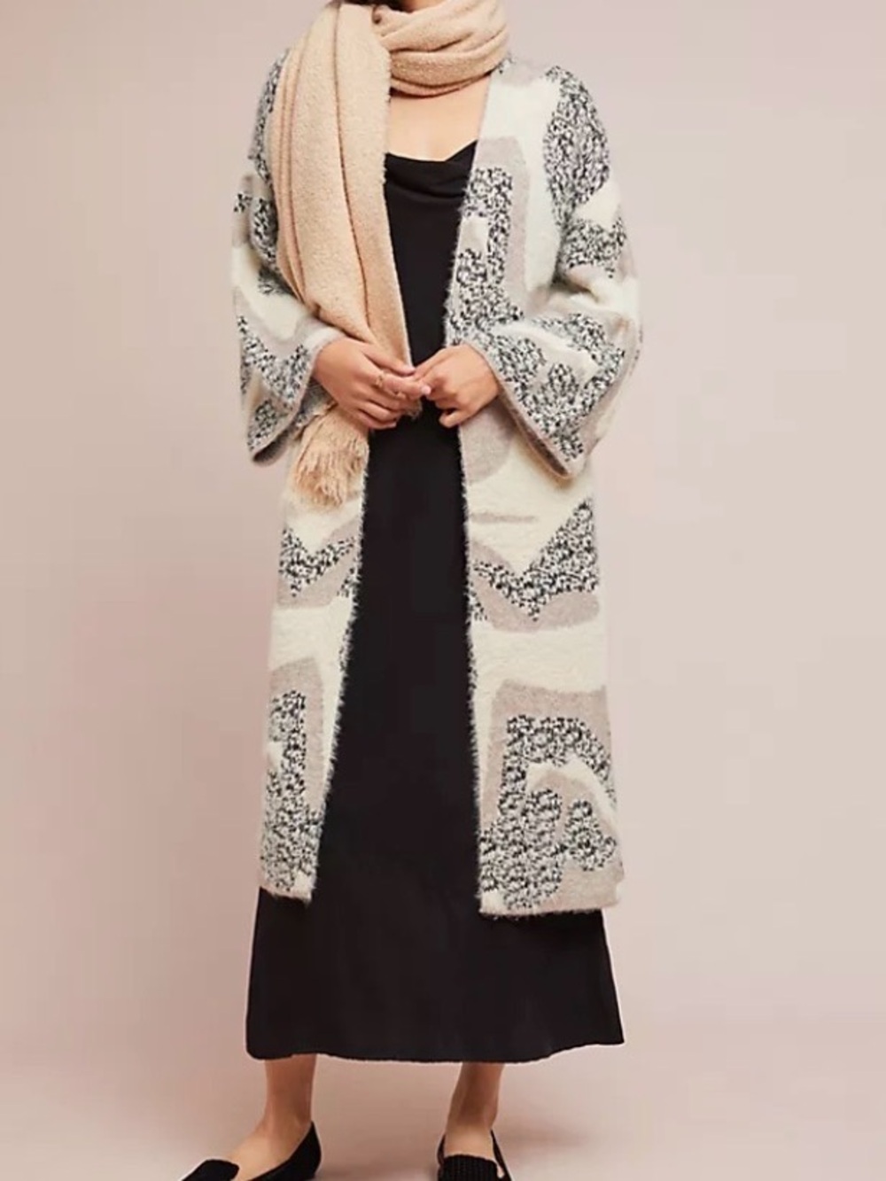 Anthropologie SATURDAY SUNDAY Winter’s Walk Fuzzy Kimono Open Cardigan One Size - Picture 8 of 8